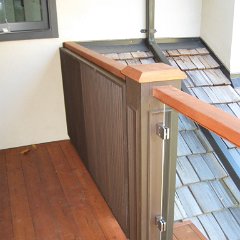 pinehurst-59  Detail of the mixed use of stains, wood colours and glass hardware which became a favourite of the homeowner